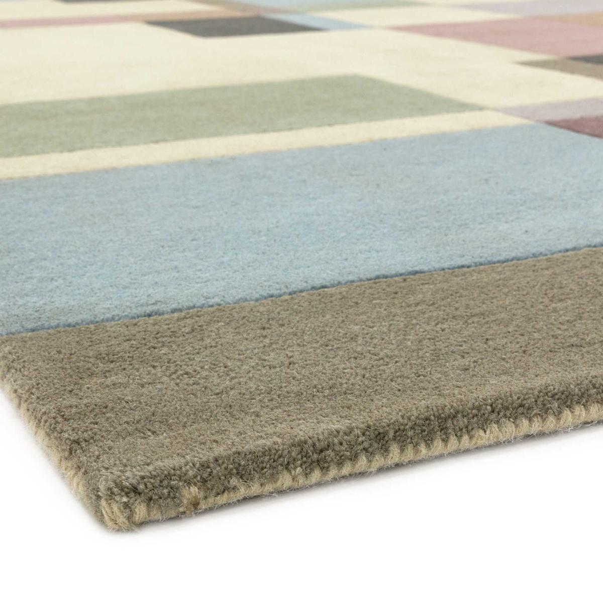 Reef RF17 Blocks Geometric Wool Runner Rugs in Pastel Multi 66x200cm – image 4