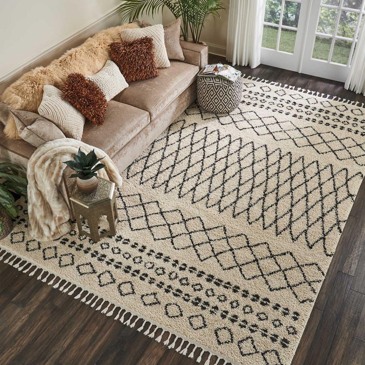 Moroccan Shaggy Rugs by Nourison MRS02 in Cream – image 2