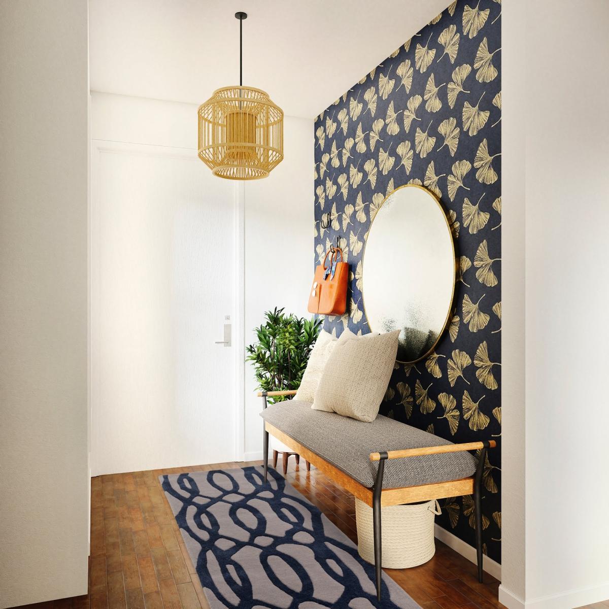 Matrix MAX36 Wire Geometric Wool Runner Rugs in Blue 70x240cm – image 1