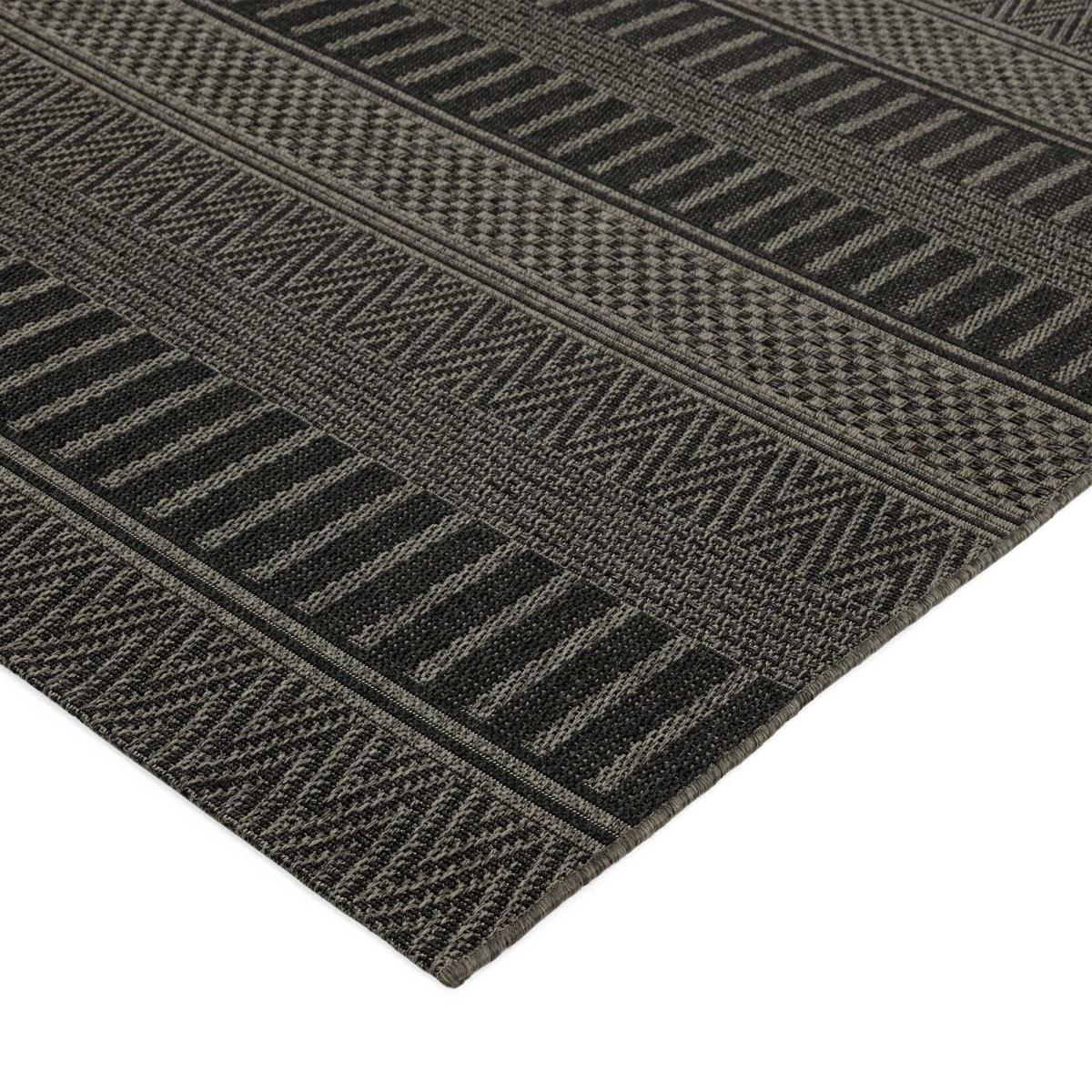Varanda Diamond Geometric Indoor Outdoor Rugs in VA03 Black120x170cm – image 2
