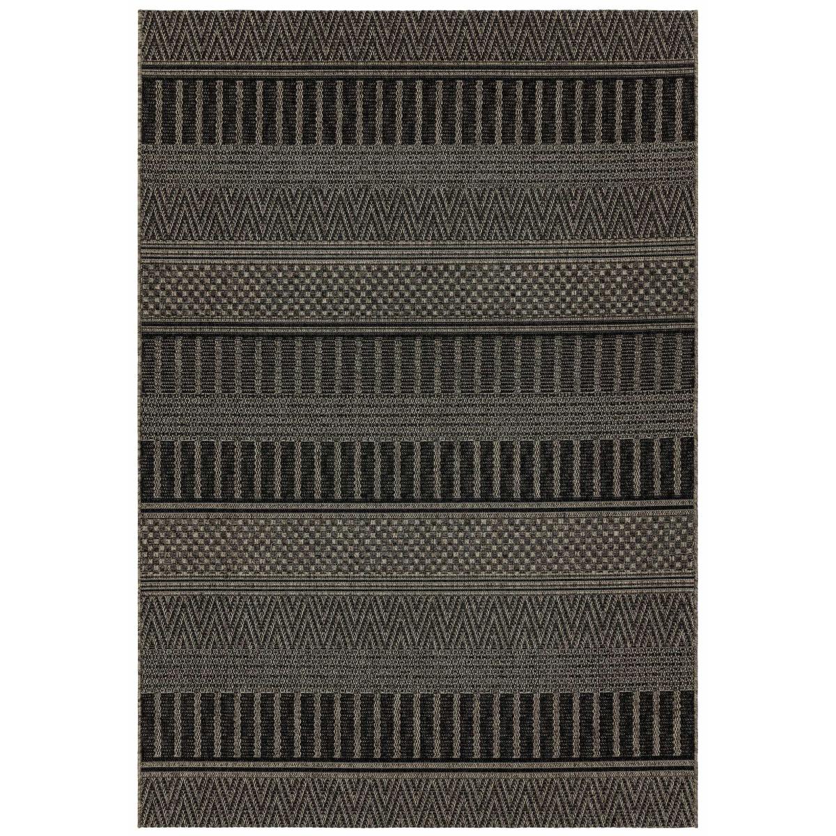 Varanda Diamond Geometric Indoor Outdoor Rugs in VA03 Black120x170cm – image 5