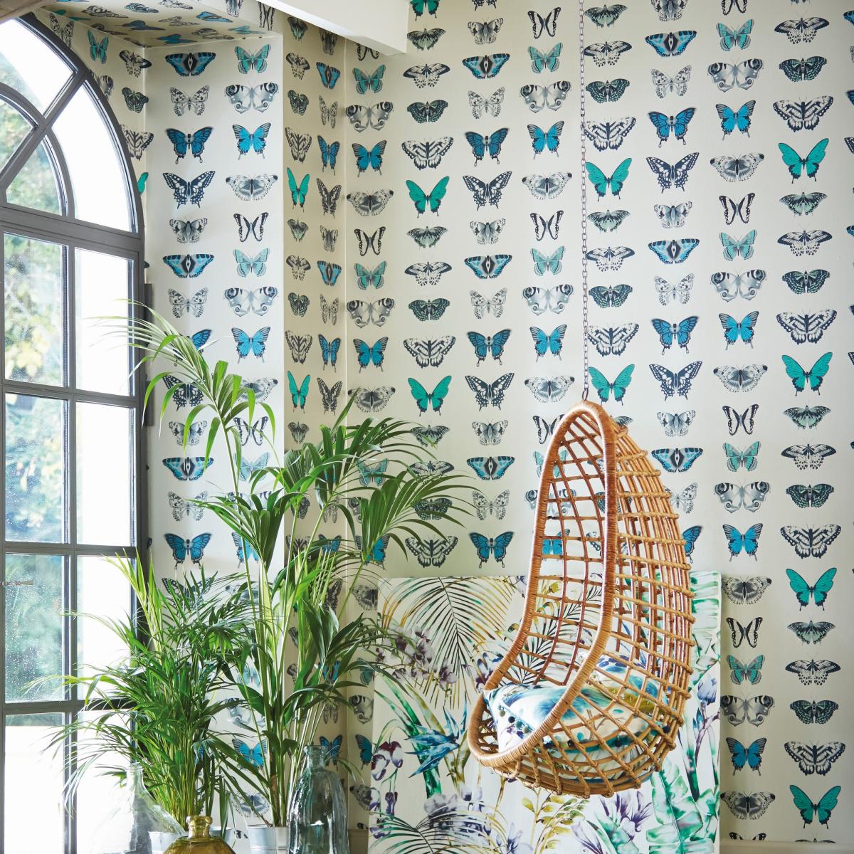 Papilio Wallpaper 111078 by Harlequin in Lagoon Indigo Blue Roll – image 1