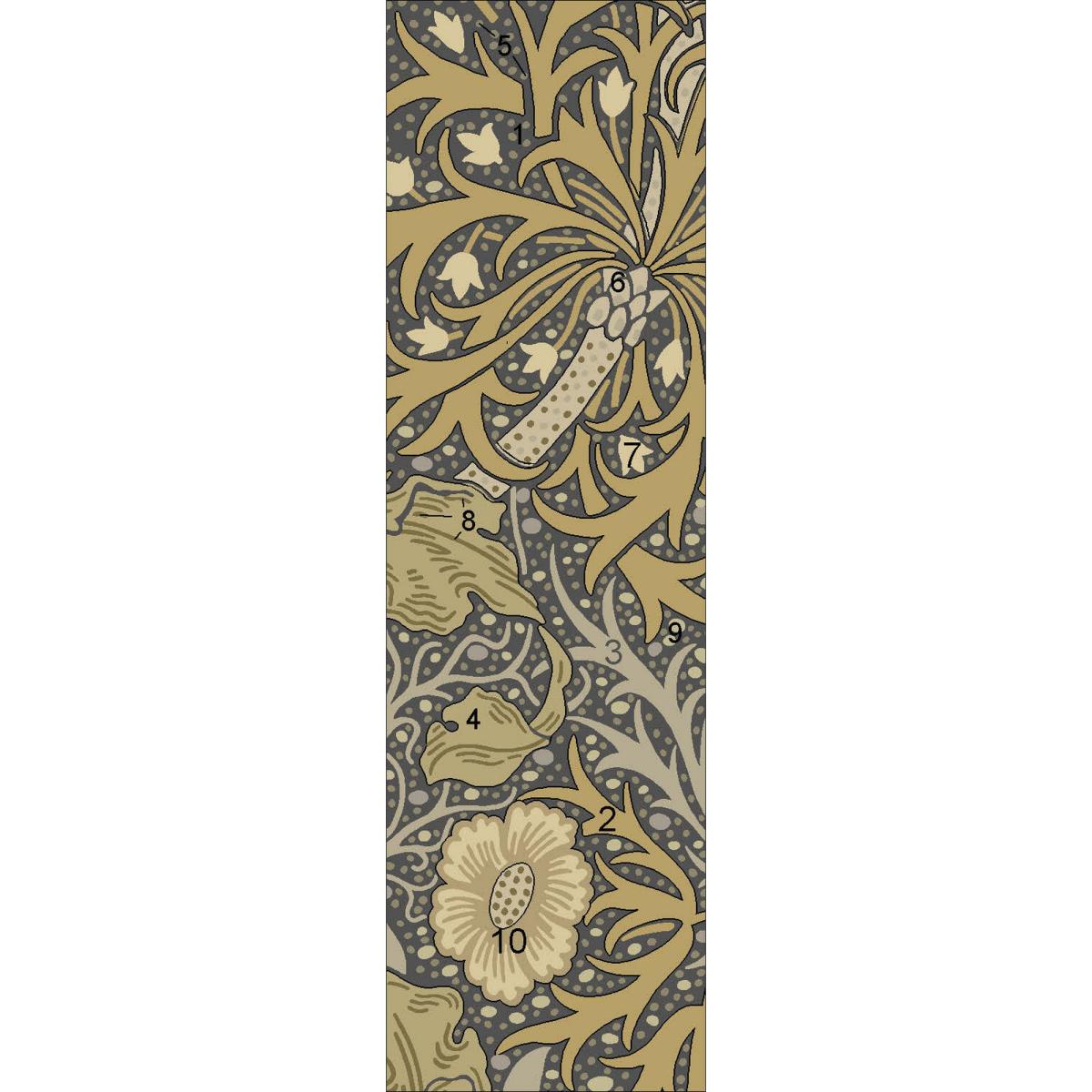 Seaweed Hallway Runner Rugs in 127006 Charcoal Mustard by William Morris 67x230cm – image 4