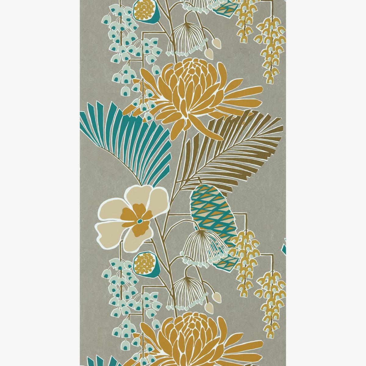 Salon Wallpaper 112151 by Harlequin in Platinum Peacock Seafoam Roll