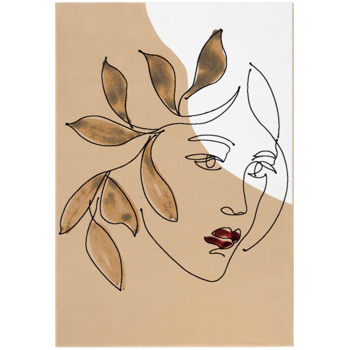 Tiago 47004 AF100 Girl Portrait Rugs in Beige White&nbsp;200x290cm – image 3
