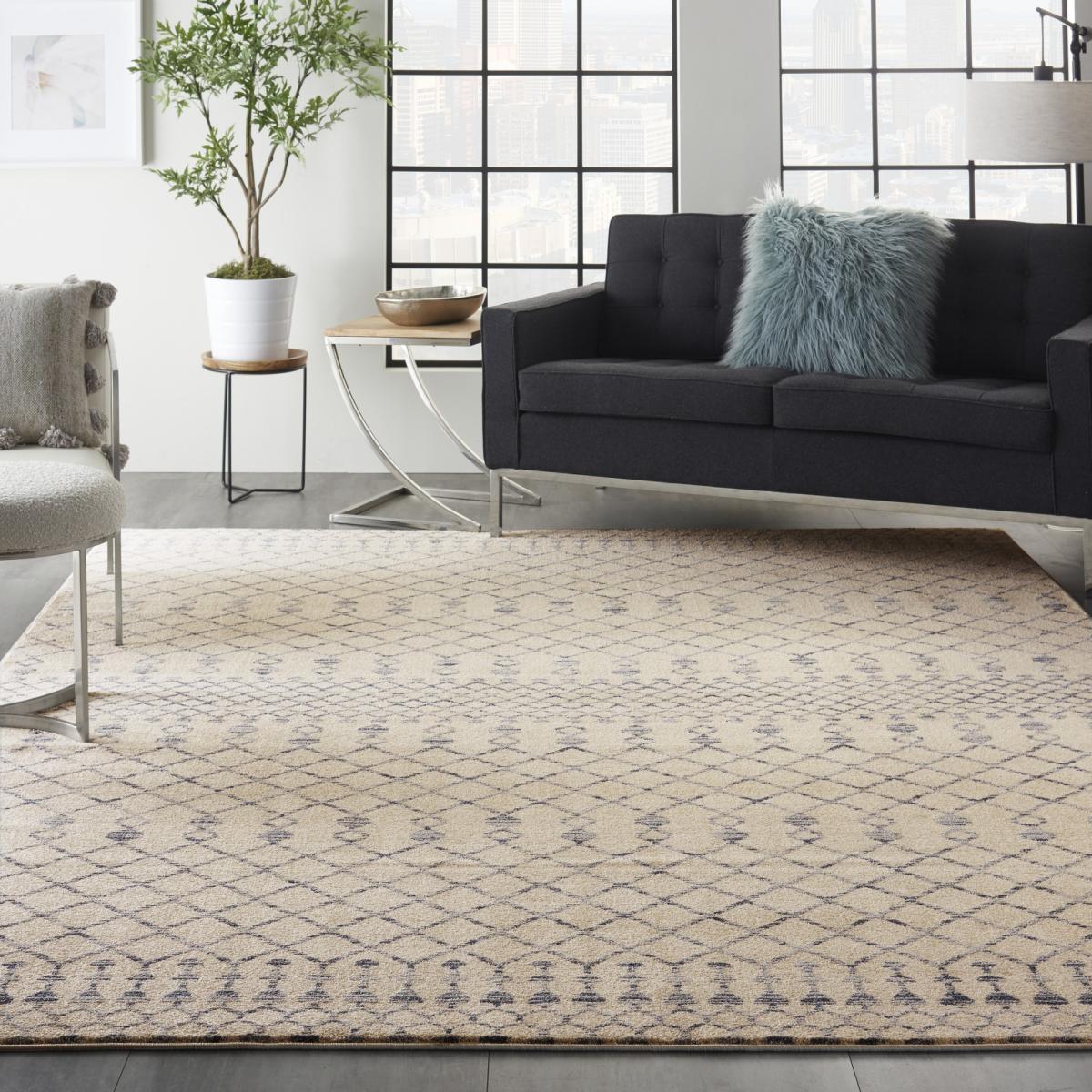 Palermo Rugs PMR03 in beige blue by Nourison 160x220cm – image 5