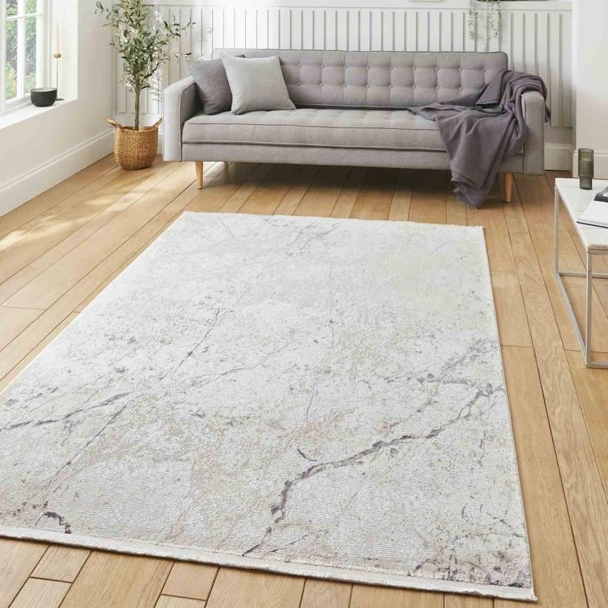 Bellagio 9141 Modern Abstract Distressed Rugs in Beige200x290cm – image 1