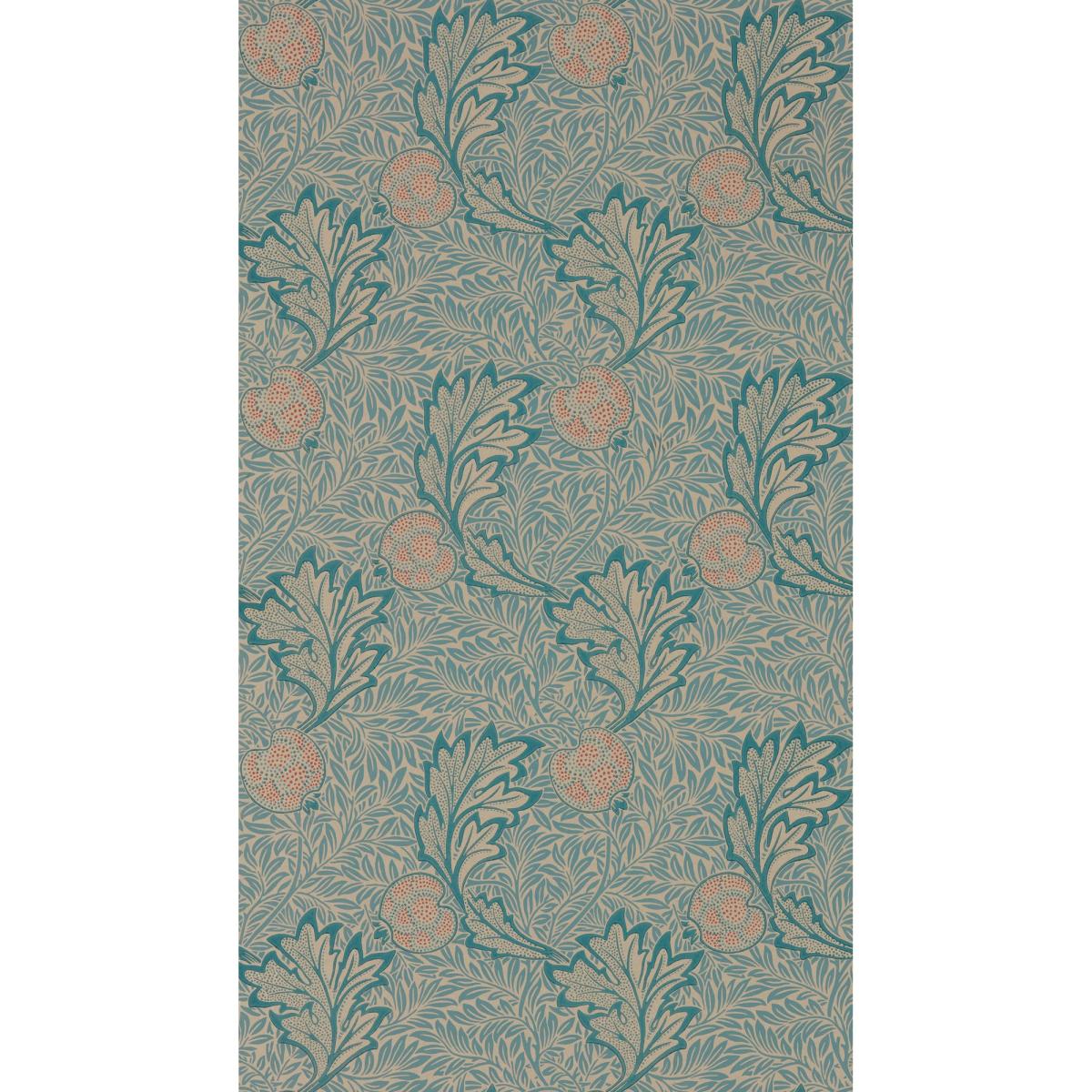 Apple Wallpaper 216690 by Morris & Co in Indigo Antique Red Roll