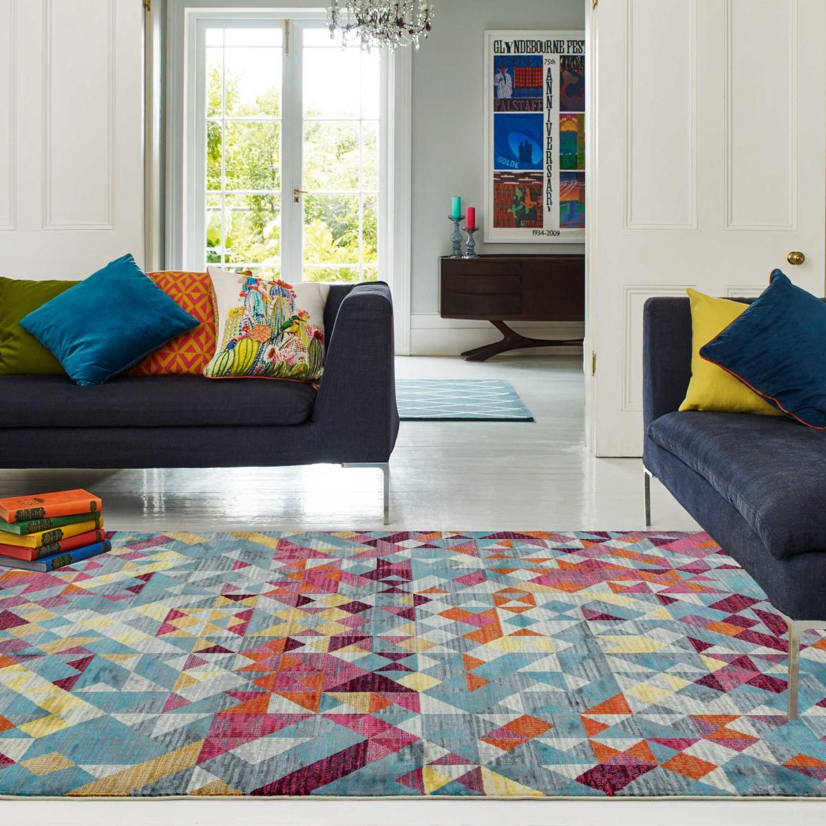 Amelie Rhombus Geometric Rugs in AM11 Multi – image 2