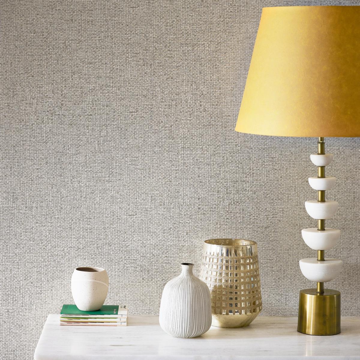 Mansa Weaved Wallpaper 112112 by Harlequin in Marble Grey Roll – image 1
