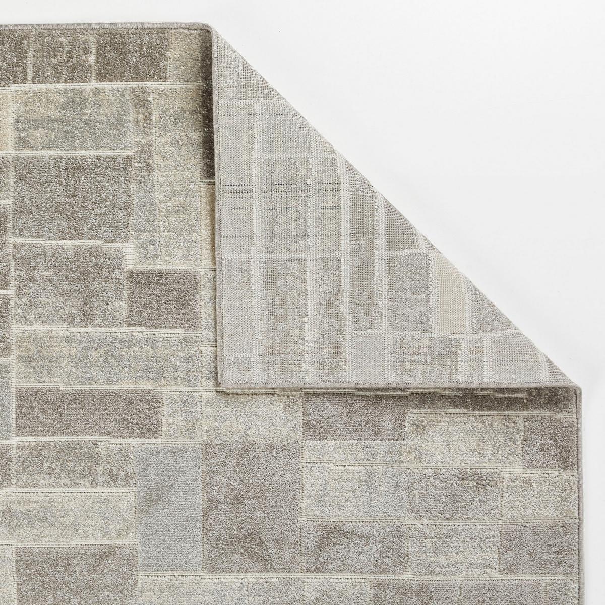 Monaco Block Indoor Outdoor Modern Rugs in Grey Beige120x170cm – image 3