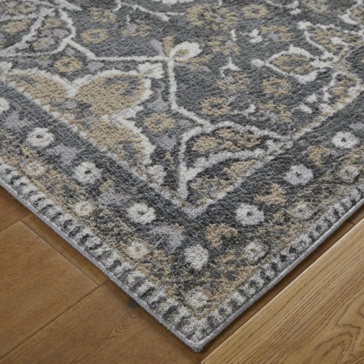 Zoe 9 E Runner Rugs in Traditional Distressed Grey 60x230cm – image 4