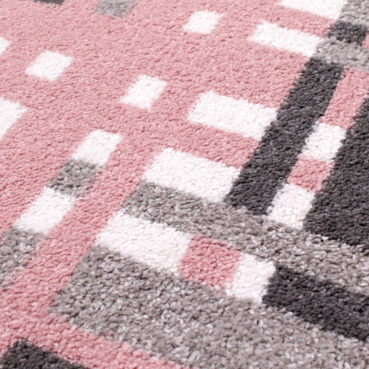 Chevron Diagonal Stripe Geometric Rug in Blush Pink – image 2