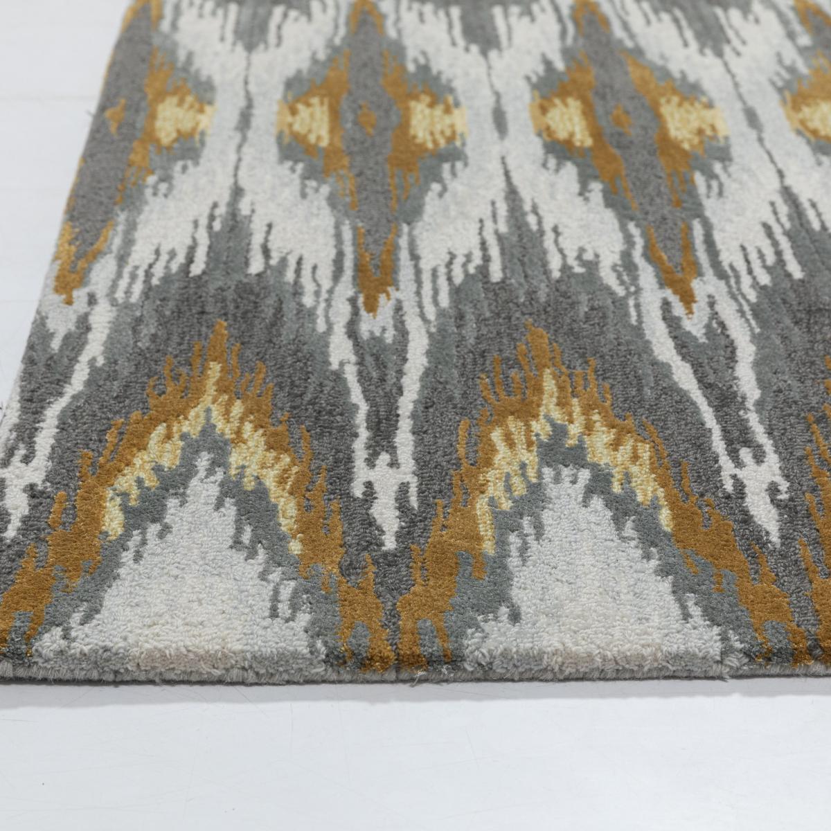 Iris Ikat Wool Rugs By Designer Matthew Williamson in Grey – image 2
