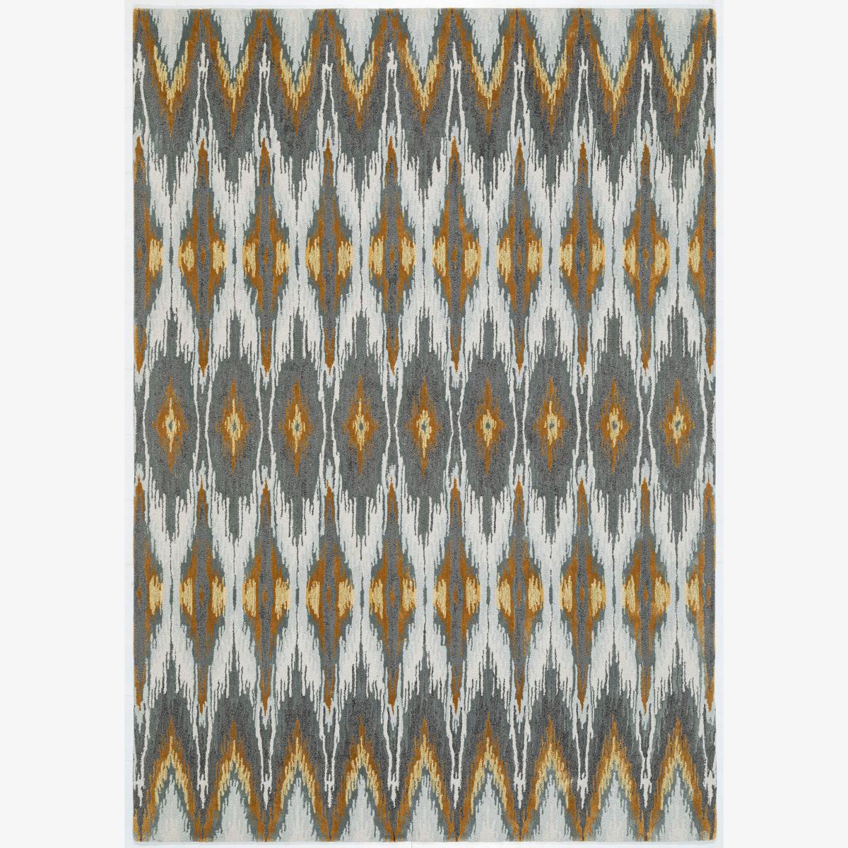 Iris Ikat Wool Rugs By Designer Matthew Williamson in Grey – image 1