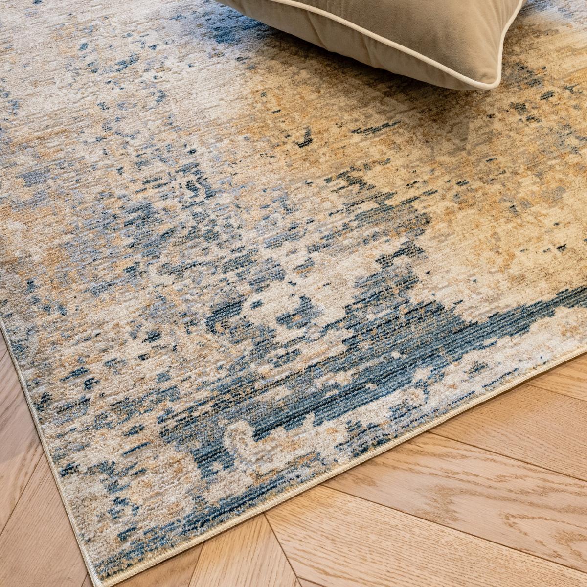 Essence Distressed Abstract ESSC04 Rugs in Gold Teal – image 2
