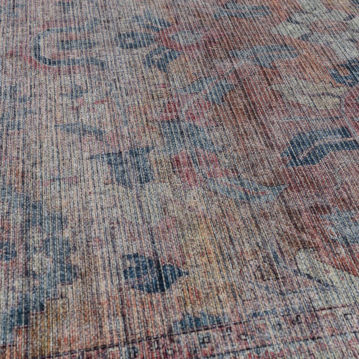 Kaya Sima KY06 Traditional Persian Floral Rugs in Red Blue
