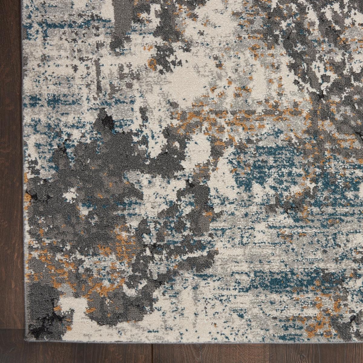 Tangra TNR01 Abstract Rug by Nourison in Grey Multicolour162x223cm – image 3