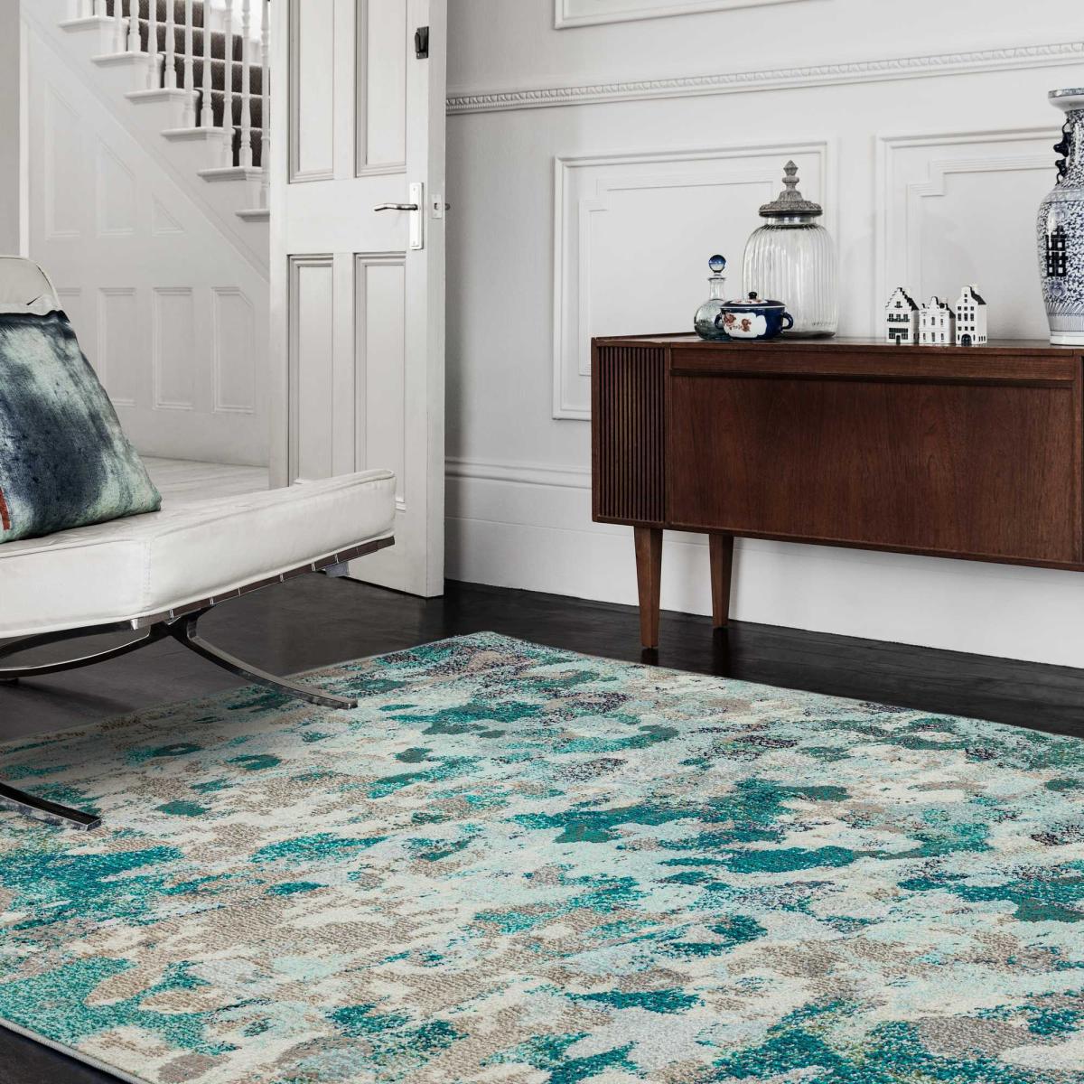 Colores Cloud Ethereal Abstract Rugs in CO03 Blue Multi