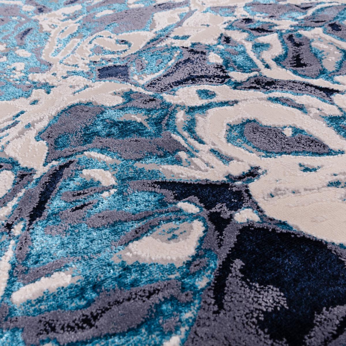 Aurora Foam AU21 Abstract Marble Rugs in Blue – image 2