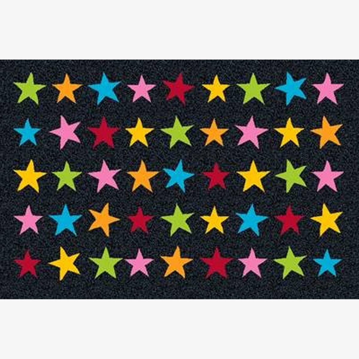 Stars Washable Floor Mats in Multicolour 50x75cm