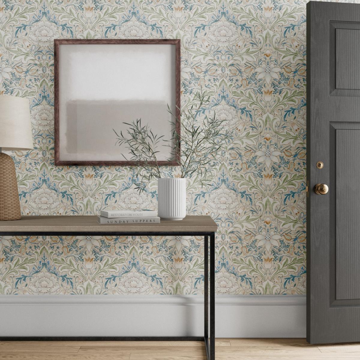 Severn Wallpaper 217074 by Morris & Co in Bayleaf Annatto Orange Roll – image 2