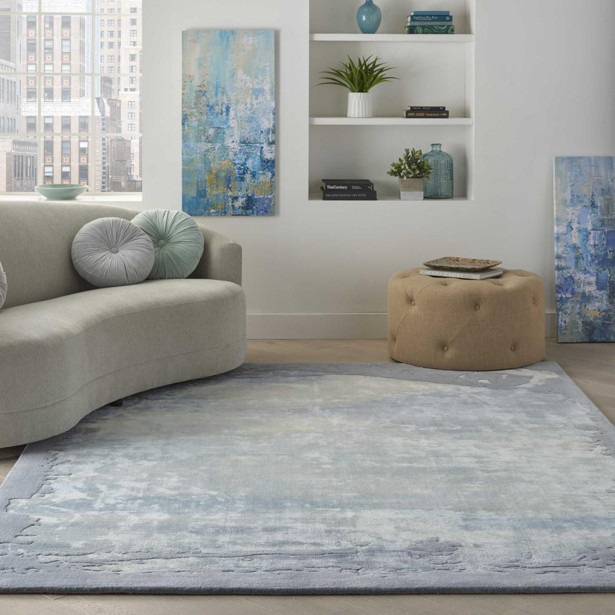 Prismatic PRS19 Abstract Wool Rugs in SFMSL Grey Blue&nbsp;168x226cm – image 2
