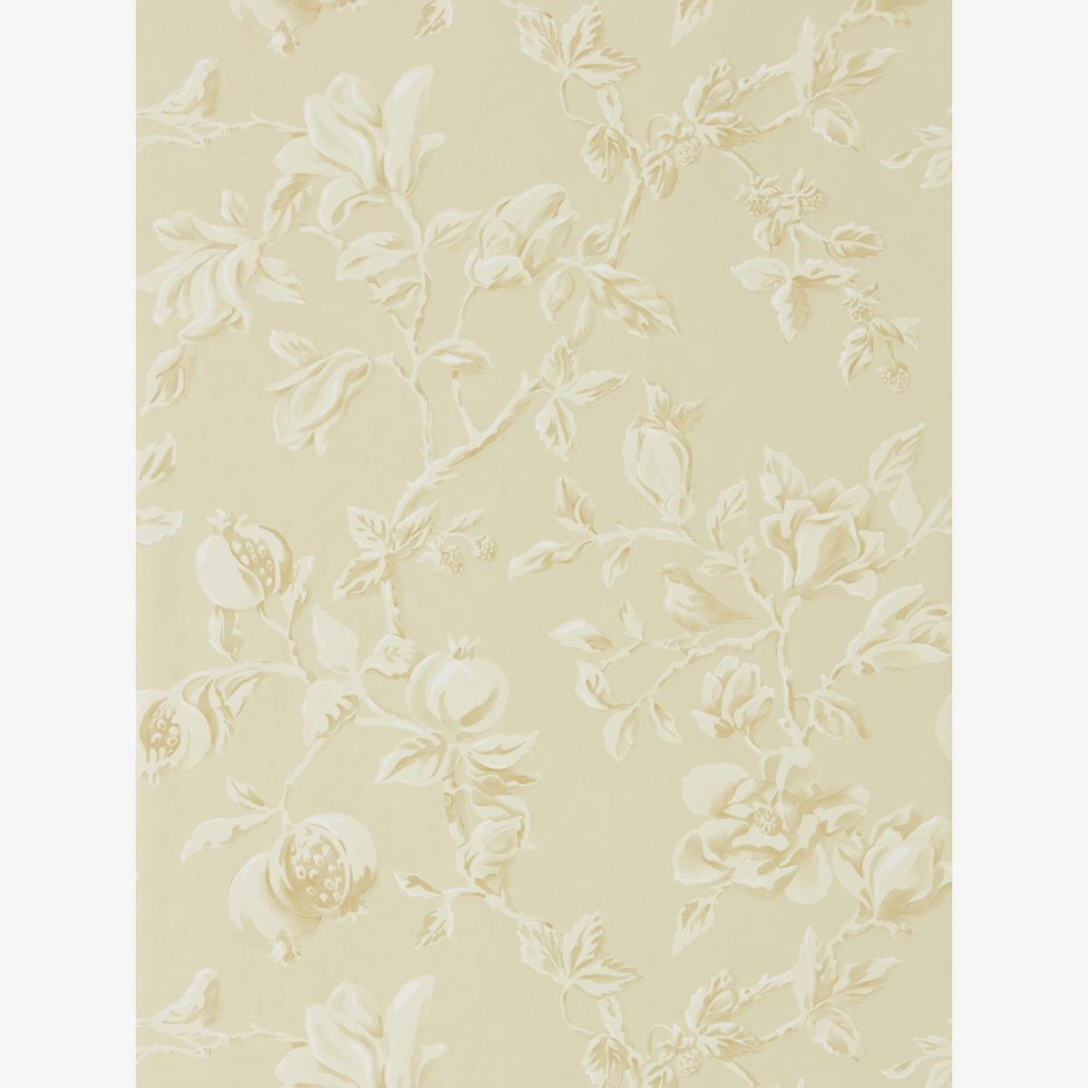 Magnolia and Pomegranate Wallpaper 215723 by Sanderson in Parchment Milk Roll