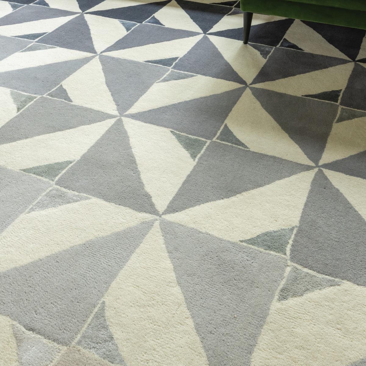 Baldosa Designer Wool Rugs in Slate Grey by William Yeoward160x260cm – image 3