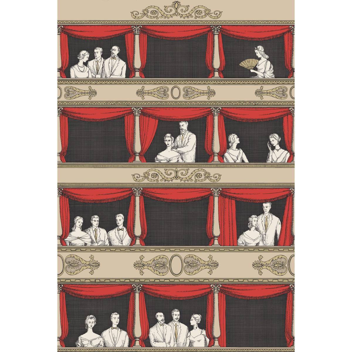 Teatro Wallpaper 18037 by Cole & Son in Linen Rouge Roll – image 1