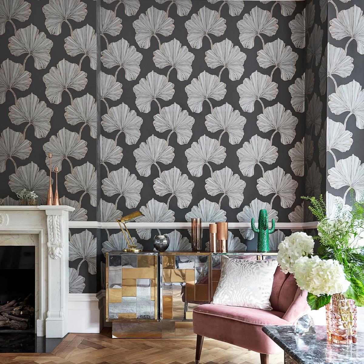 Azurea Wallpaper 111713 by Harlequin in Ebony Rose Gold Roll – image 1
