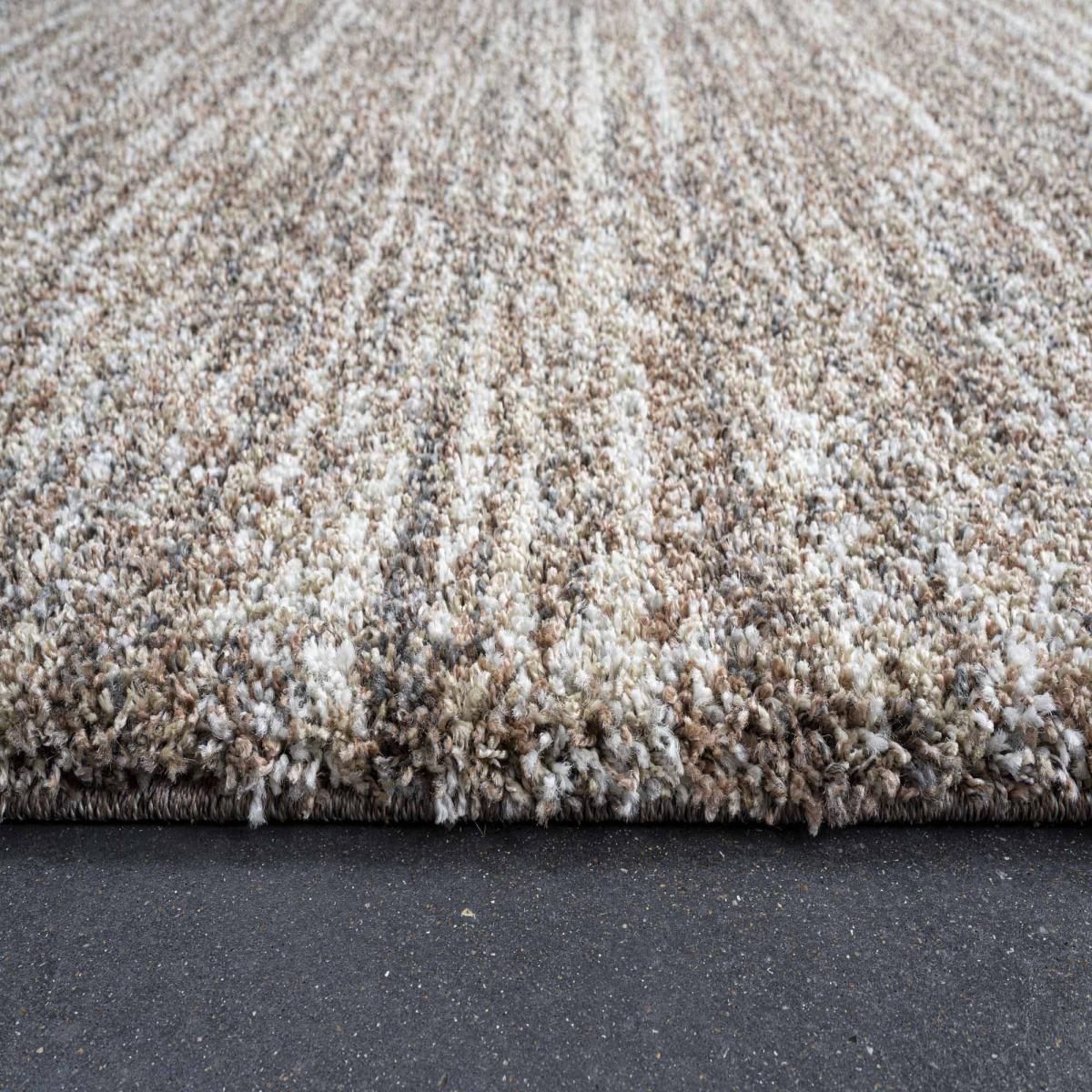 Mehari 23067 8727 Abstract Shaggy Rugs in Brown Multi 120x170cm – image 2