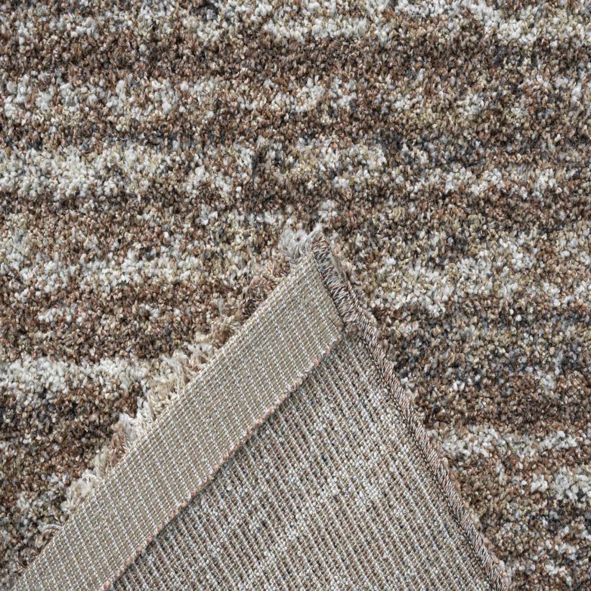 Mehari 23067 8727 Abstract Shaggy Rugs in Brown Multi 120x170cm – image 3