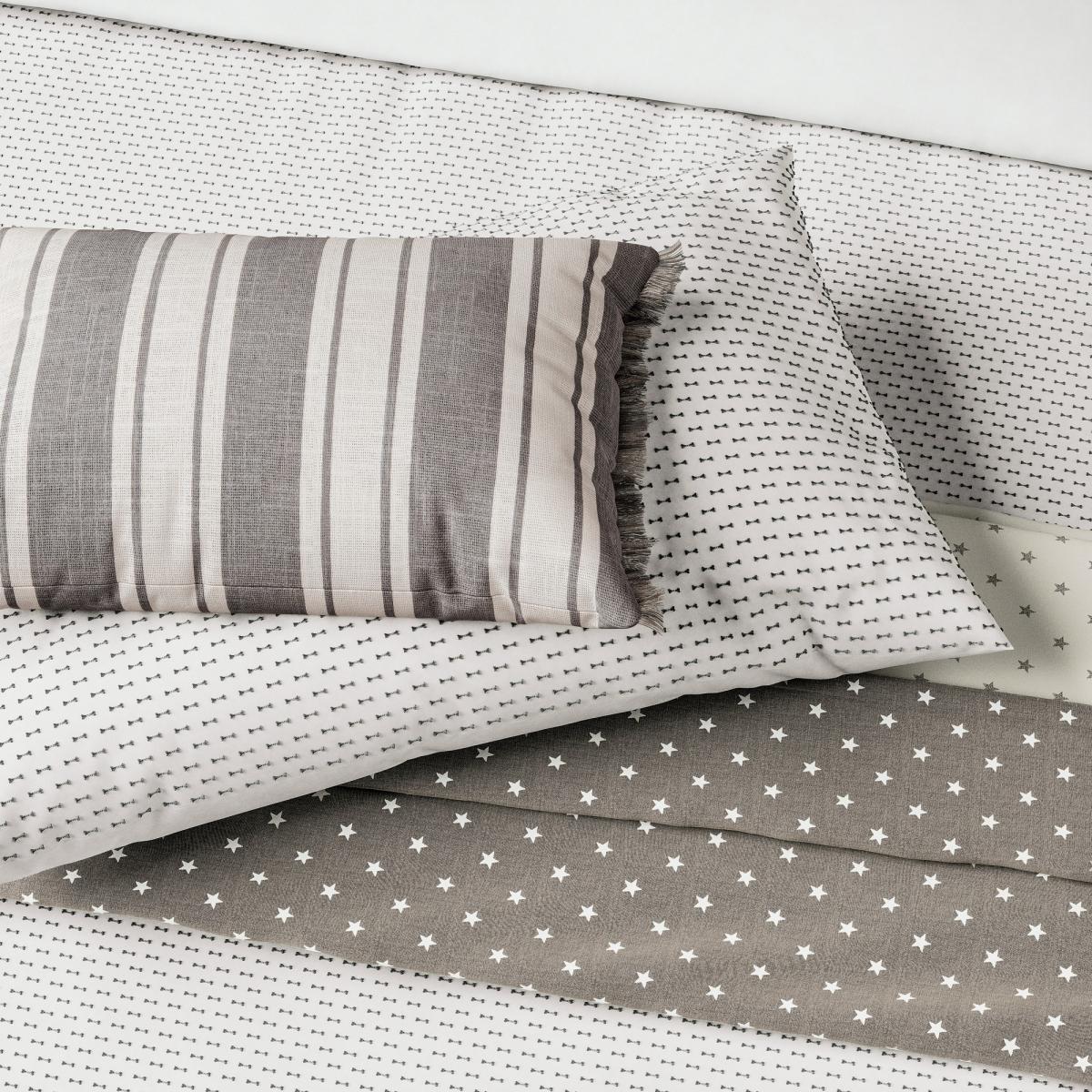 Long Island Dashed Weave Bedding by Helena Springfield in White & Grey&nbsp;140x200cm – image 2