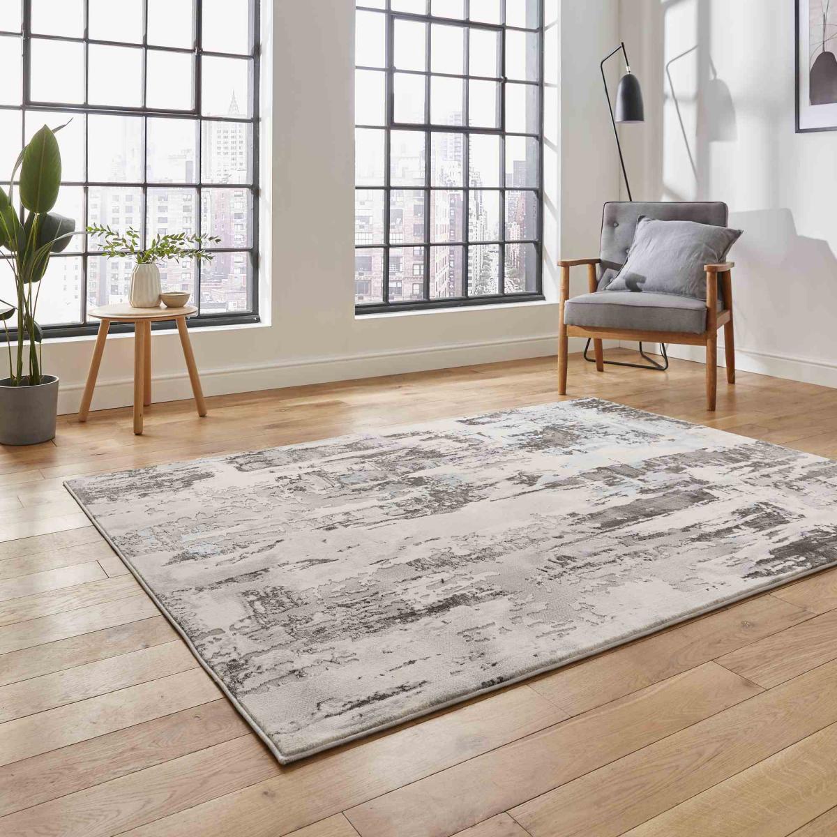 Apollo GR579 Modern Abstract Distressed Rugs in Grey Ivory White160x220cm – image 2