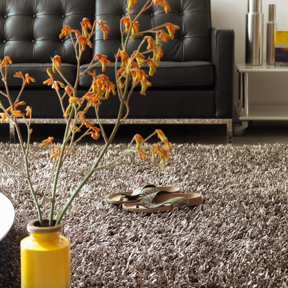 Metallica Shaggy Rugs in Gunmetal Grey 70x140cm – image 1