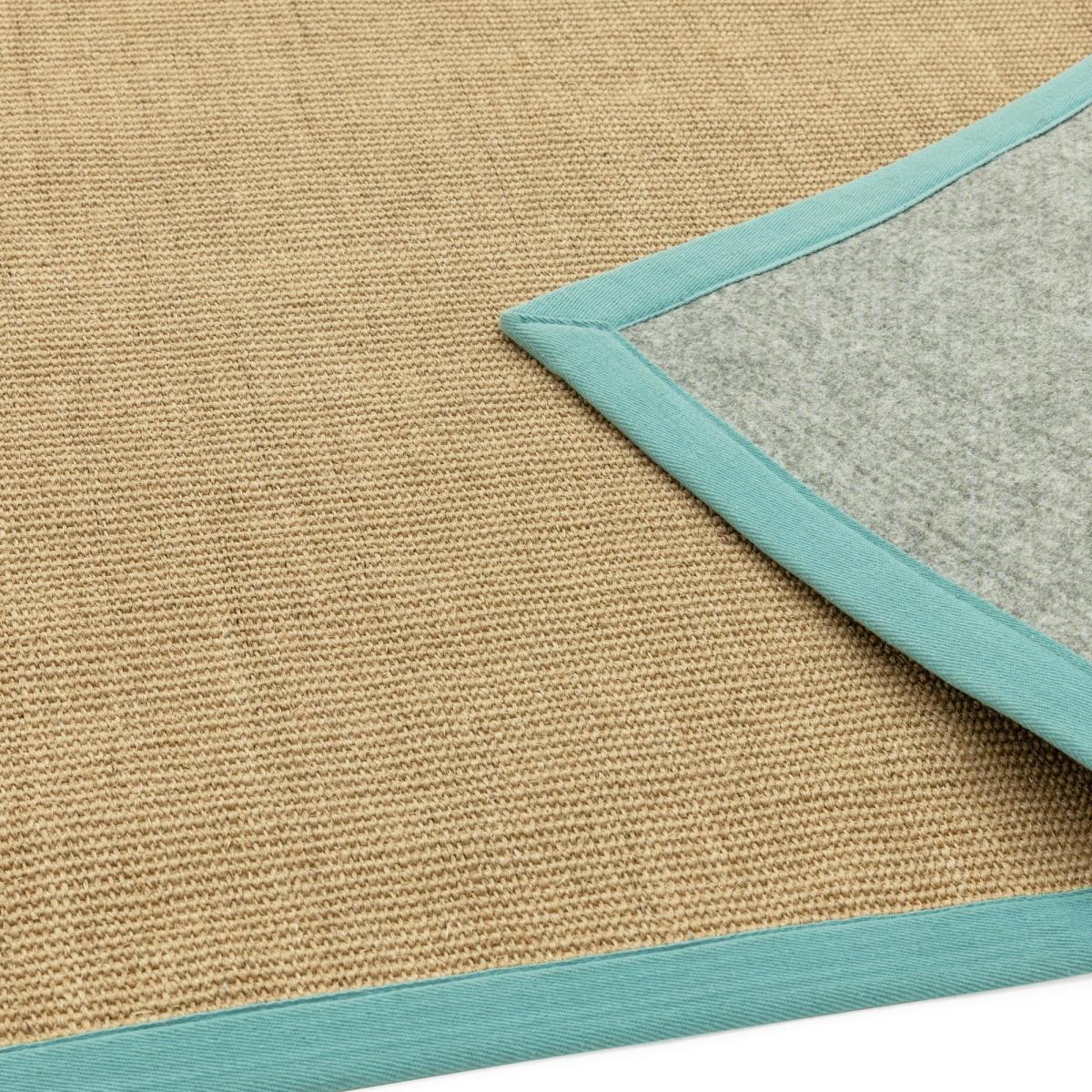 Sisal Hallway Runners in Linen with an Aqua Border 68x300cm – image 2
