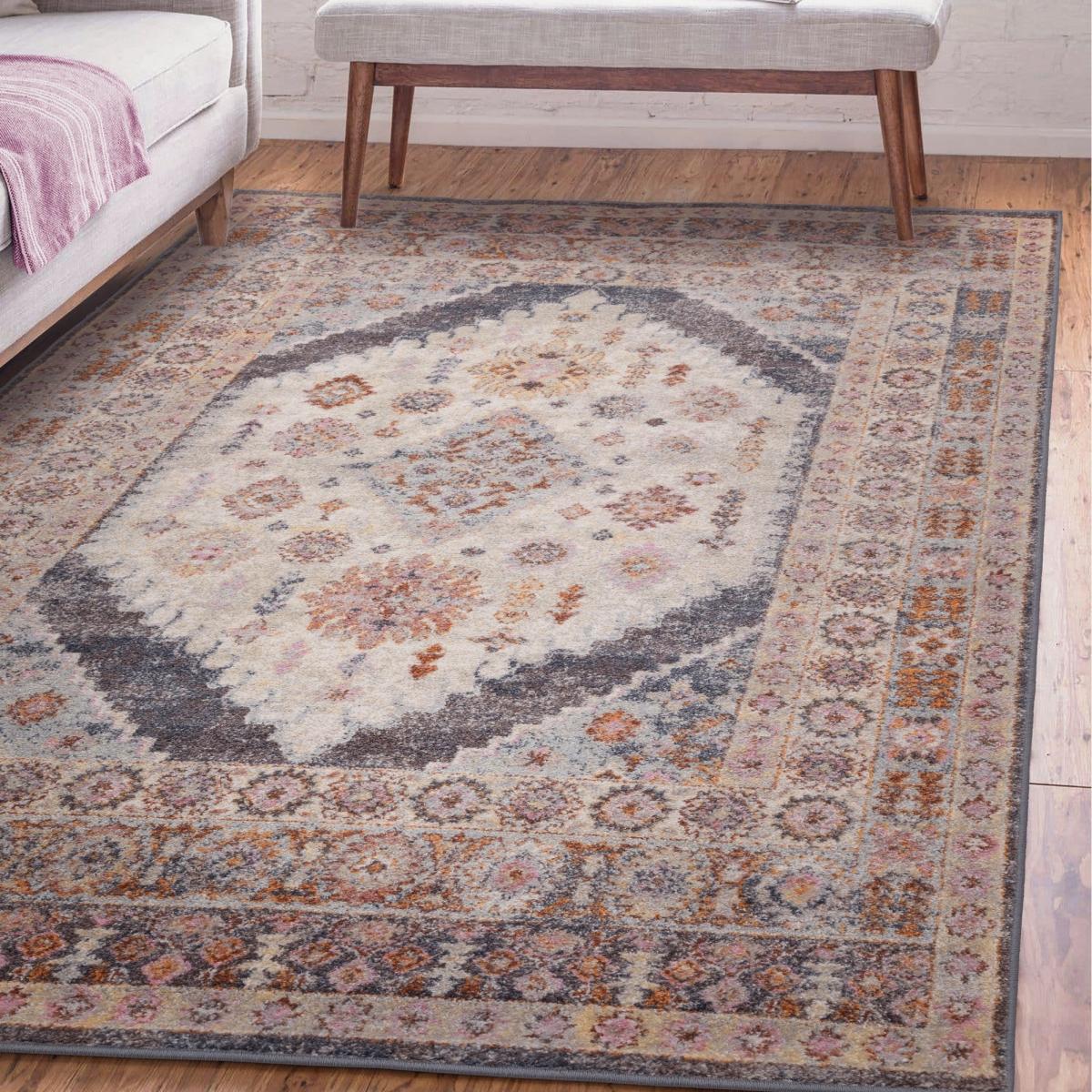 Flores Fiza FR06 Traditional Persian Medallion Rugs in Multi – image 1