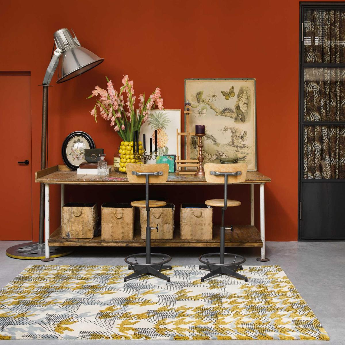 Ivory Atlas Recycled Cotton Rugs 160205 by Ted Baker in Ochre Yellow – image 1