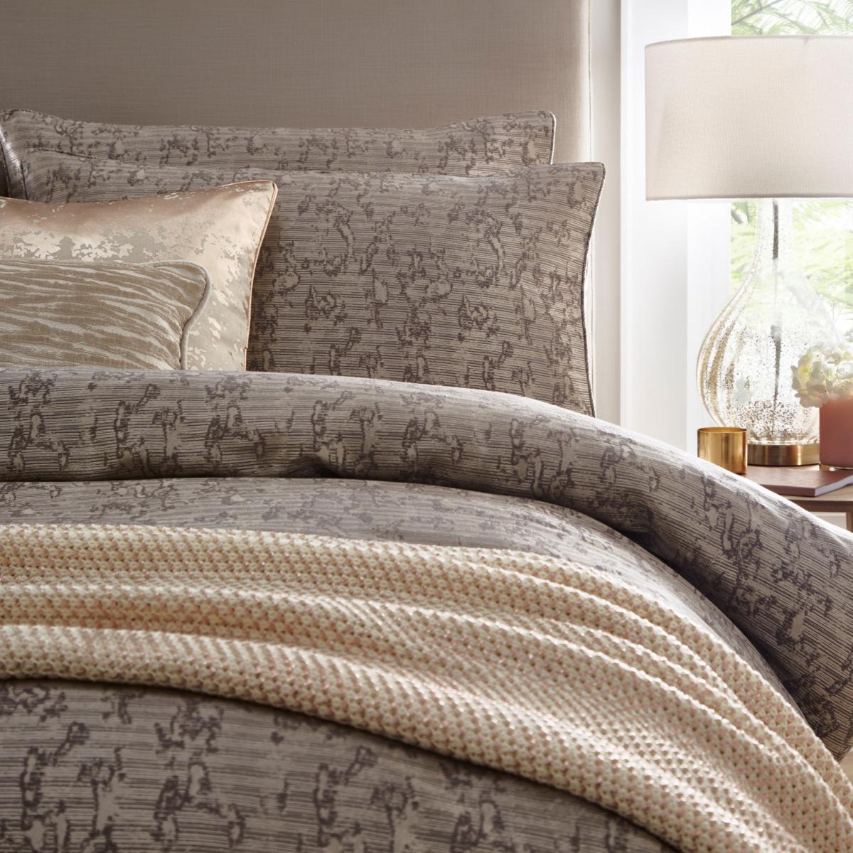 Lux Abstract Cotton Bedding By Tess Daly in Natural 200x200cm – image 2