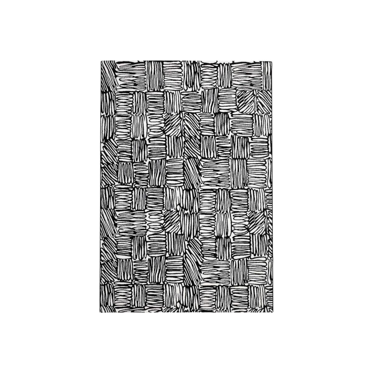 Tiago 46308 AF900 Scribble Lines Rugs in Black White – image 1