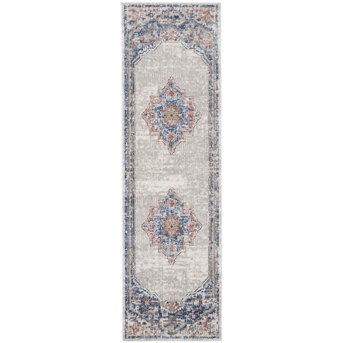 Quarry QUA12 Traditional Distressed Runner Rugs in Blue Grey – image 2