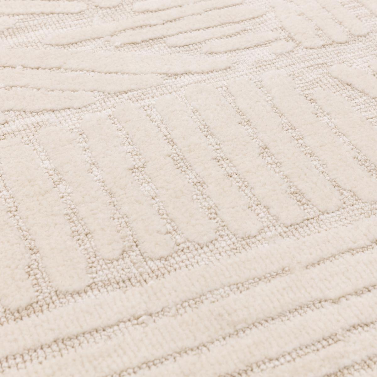 Mason Trapezium Modern Geometric Rugs in Cream White200x290cm – image 5