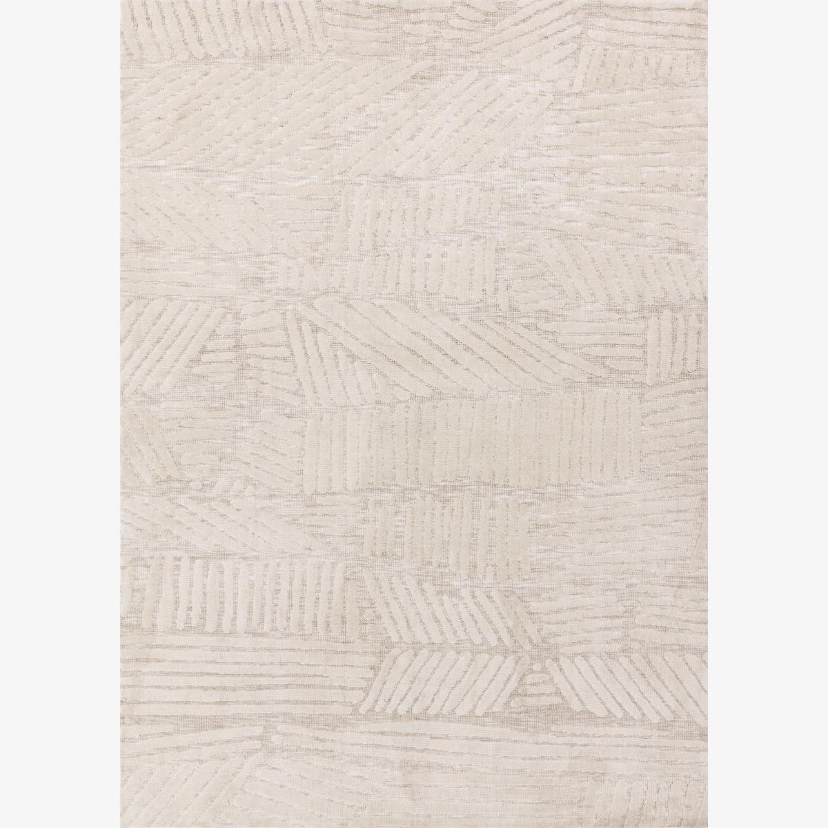 Mason Trapezium Modern Geometric Rugs in Cream White200x290cm – image 1
