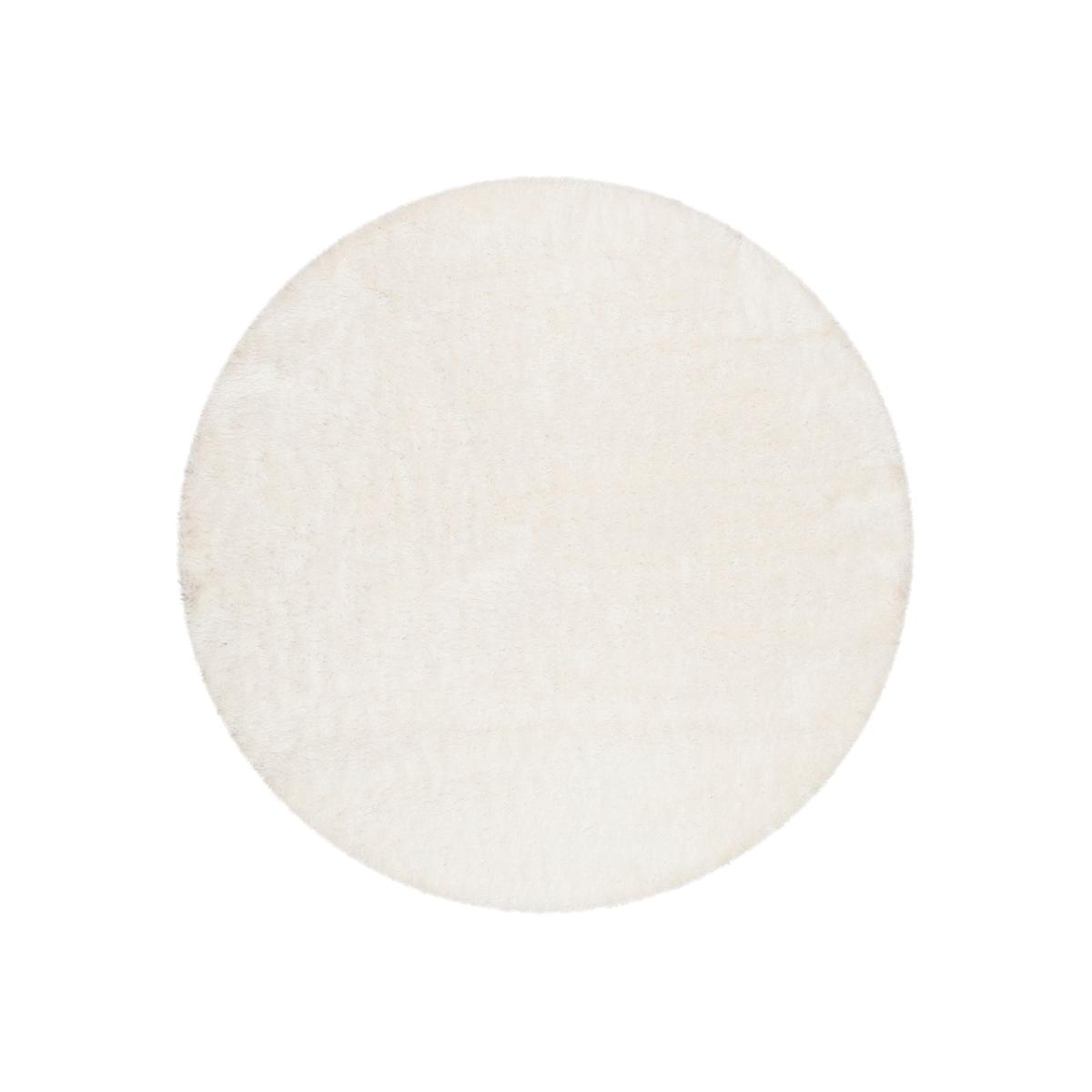 City Glam Shaggy Round Rugs 80412 060 by Esprit in White – image 1