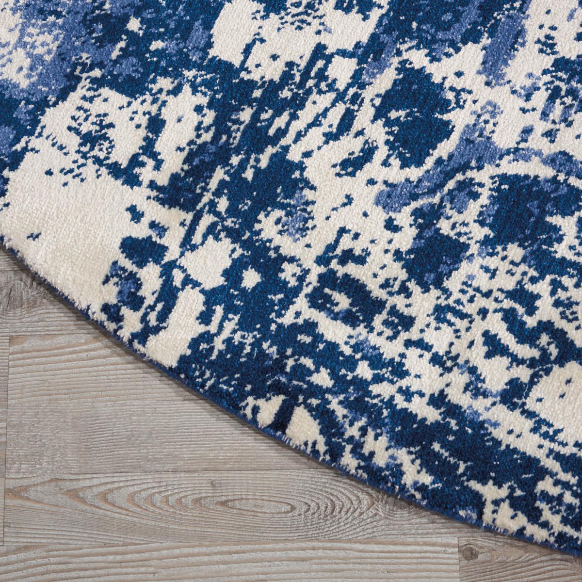 Nourison Twilight Circular Rugs TWI24 by Nourison in Ivory and Blue – image 2