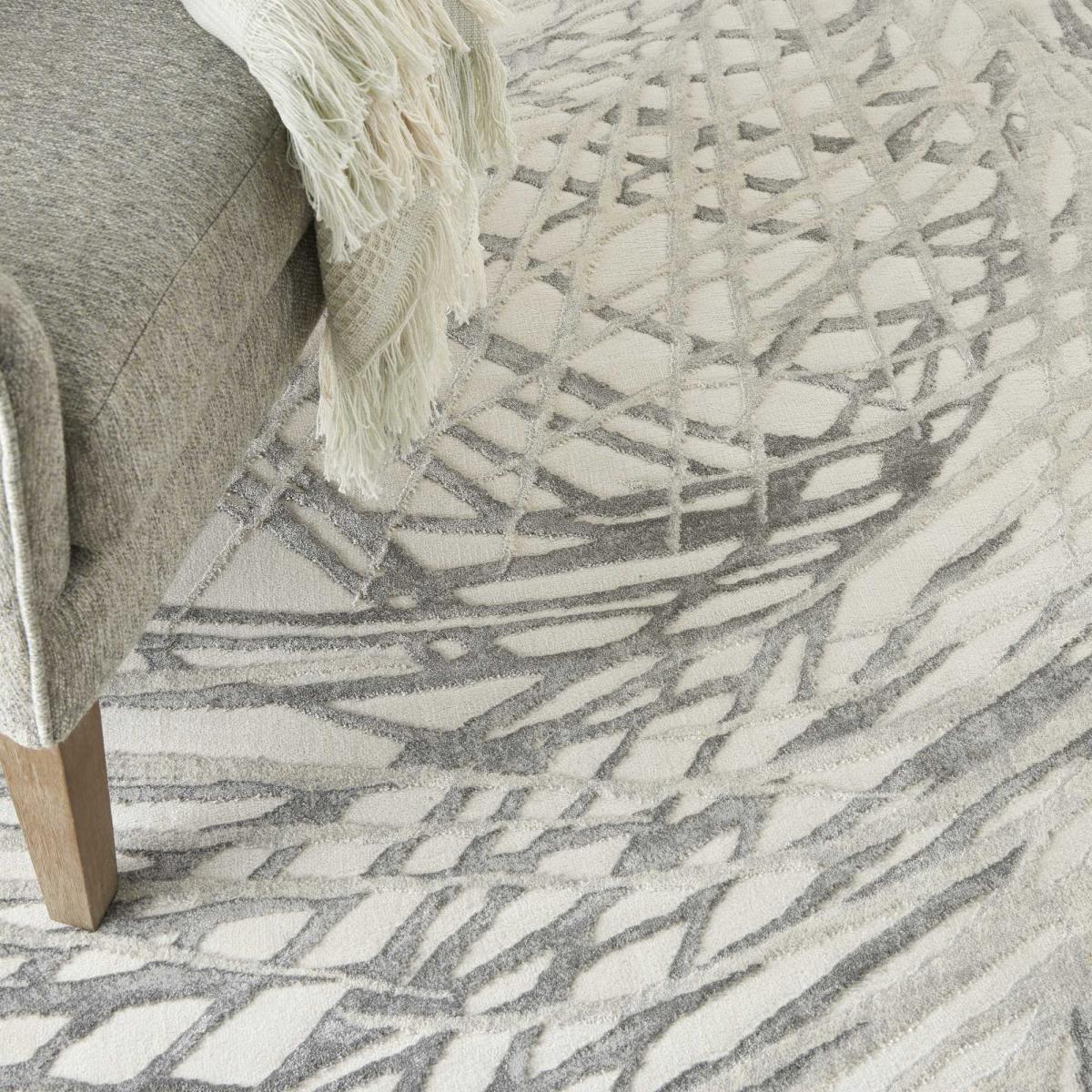 Rustic Textures RUS17 Abstract Rugs in Ivory Grey – image 2
