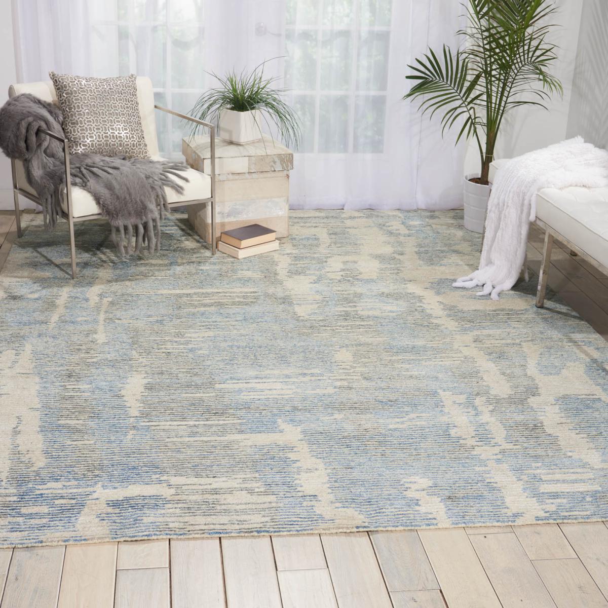 Ellora Rugs ELL01 in Blue by Nourison – image 1