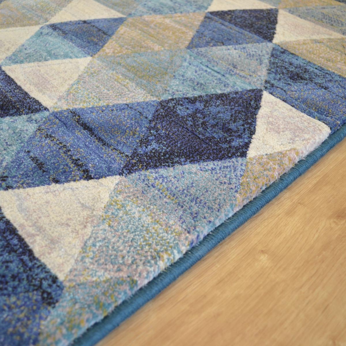 Galleria Modern Geometric Rugs in 63263 5161 in Blue Multi 80x150cm – image 3