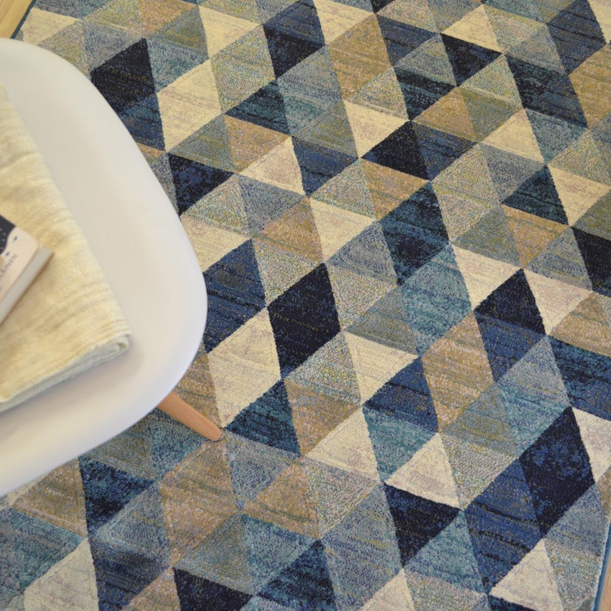 Galleria Modern Geometric Rugs in 63263 5161 in Blue Multi 80x150cm – image 4